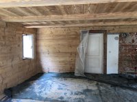 Blockstube nach dem Sandstrahlen